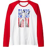 Elvis Presley American Flag Raglan Baseball Tee