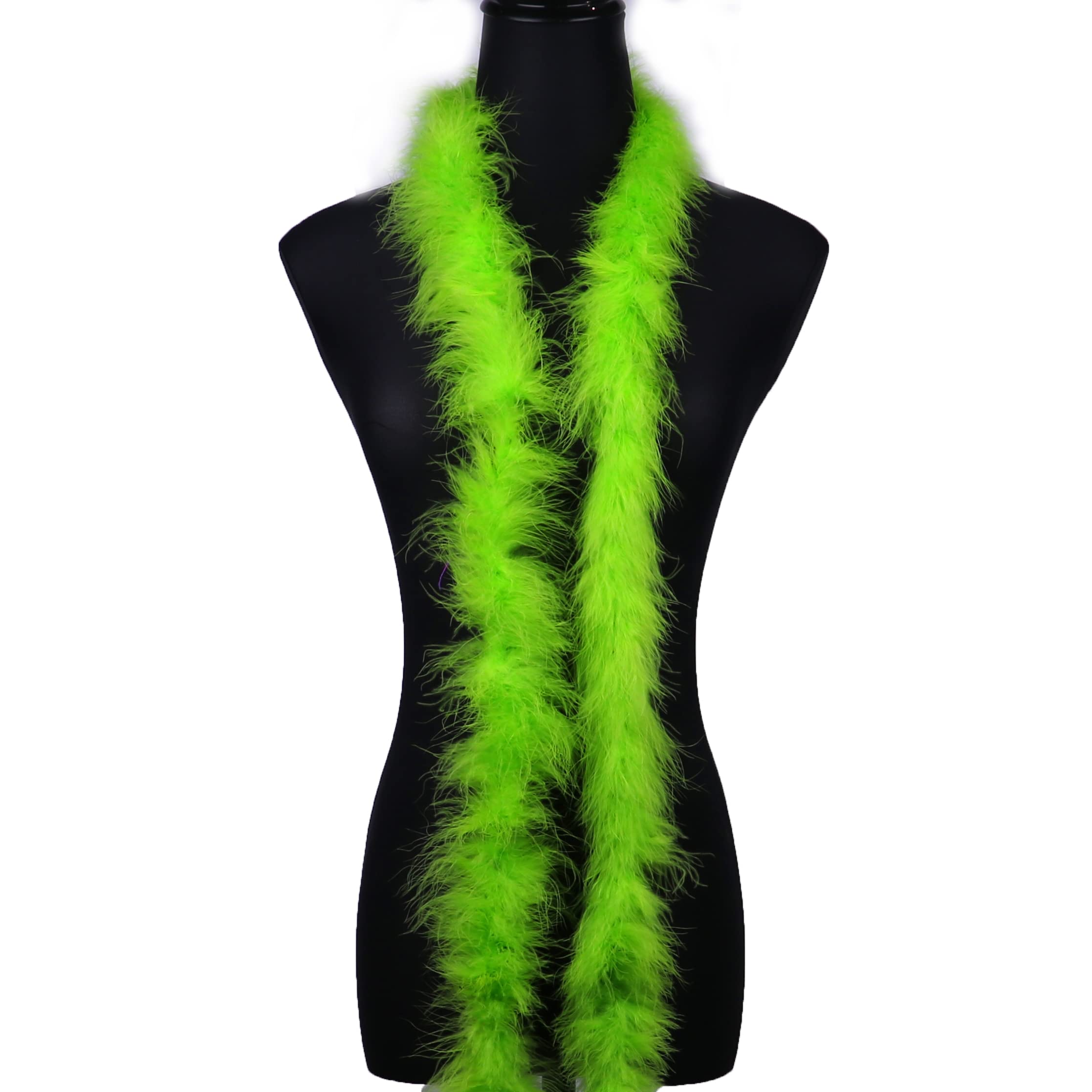 2 Yards 20G Fluffy Marabou Fruit Green Feather Boa for DIY Craft Sewing Trim Home Wedding Party Christmas Decoration — image 1