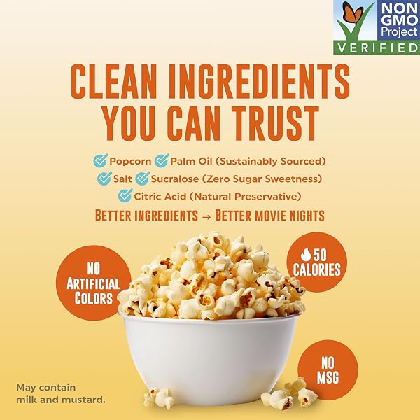 POPFULLY MOVIE THEATRE BUTTER POPCORN FULLY POPS, SHARING BAGS, BUTTERY FLAVOR, BIG POP, MICRO POPCORN BAGS, 3-PACK