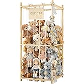 Keyixize Stuffed Animal Storage Organizer, Wooden Cute Zoo Toy Holder for Rooms, Playrooms & Bedrooms, Plush Toy Display Tower Shelf