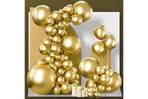 PartyWoo Gold Balloons 127pcs Different Sizes of 36 18 12 10 5 Inch Gold Balloon Arch Kit Garland for Birthday Wedding Anniversary Baby Shower Graduation Retirement Casino Party Decorations Gold-G101