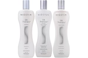 BioSilk 3-Piece Silk Therapy Shampoo, Conditioner & Serum Kit, Haircare For Incredible Shine, Sulfate, Paraben, & Cruelty-Free, 12 Oz (3 Products)