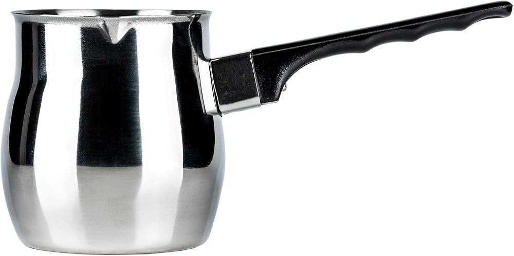Café Olé S8059/24 Turkish Coffee Pot Cezve Ibrik 24oz Stainless Steel Silver