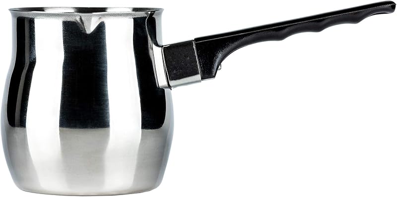 Café Olé S8059/24 Turkish Coffee Pot Cezve Ibrik 24oz Stainless Steel Silver