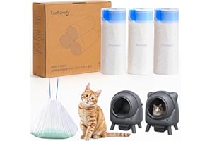 FeelNeedy Cat Litter Box Liners, 60 Count Heavy Duty Drawstring Cat Litter Receptacles Bags for FeelNeedy S20-A Automatic Cat