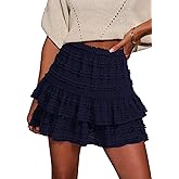 IVIR Flowy Shorts for Women Boho Ruffle Mini Skirt Casual High Waist Tiered Skorts Golf Tennis Shorts