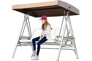 2 3 Seater Outdoor Porch Swing Replacement Canopy Cover,Waterproof Sun Shade Weather Top Cover for Backyard Garden Patio Yard