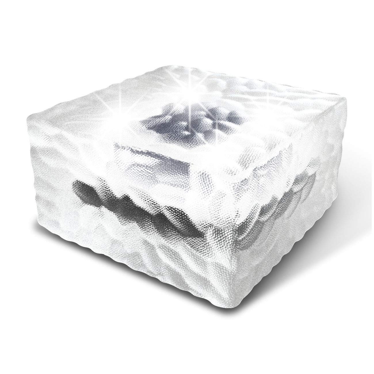 ELWEY Glass Brick Light with Solar Powered Light Sensor LED Cube Lamp for Garden, Patio & driveway Outdoor Decoration [Cool White]