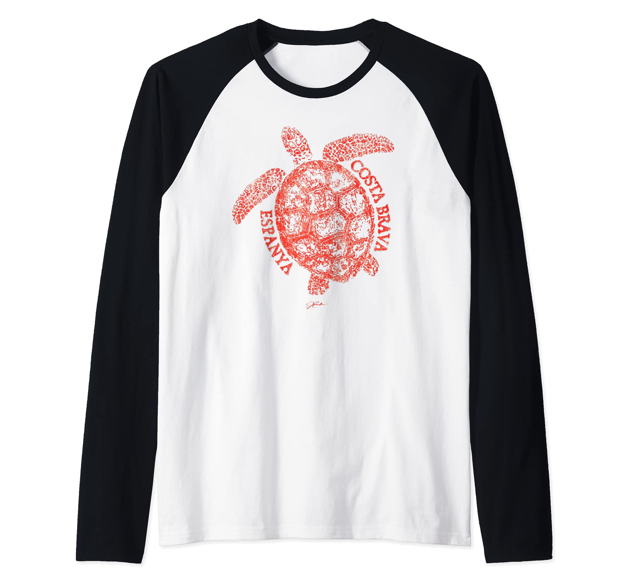 JCombs: Costa Brava, Catalonia, Spain, Sea Turtle Raglan Baseball Tee