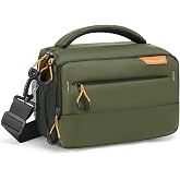 MOSISO Small Camera Bag for Photographers, Camera Shoulder Bags, Army Green | DSLR/SLR/Mirrorless Cameras,Waterproof Crossbody Padded Photography Bag with Rain Cover for Canon/Nikon/Sony
