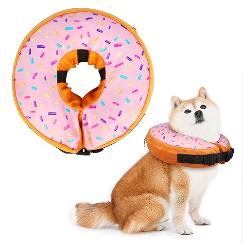 Inflatable Dog Cone Collar,Soft Dog Neck Donut Recovery Collar for