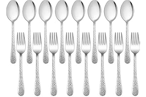 LIANYU 16-Piece Kids Silverware Set, Includes 8 Kid Spoons, 8 Kid Forks, Stainless Steel Toddler Utensils Children Flatware Set, Child Preschooler Cutlery Set, Dishwasher Safe