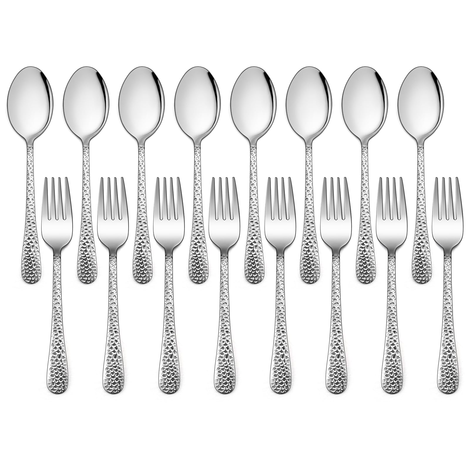 Photo 1 of LIANYU 16-Piece Kids Silverware Set, Includes 8 Kid Spoons, 8 Kid Forks, Stainless Steel Toddler Utensils Children Flatware Set, Child Preschooler Cutlery Set, Dishwasher Safe