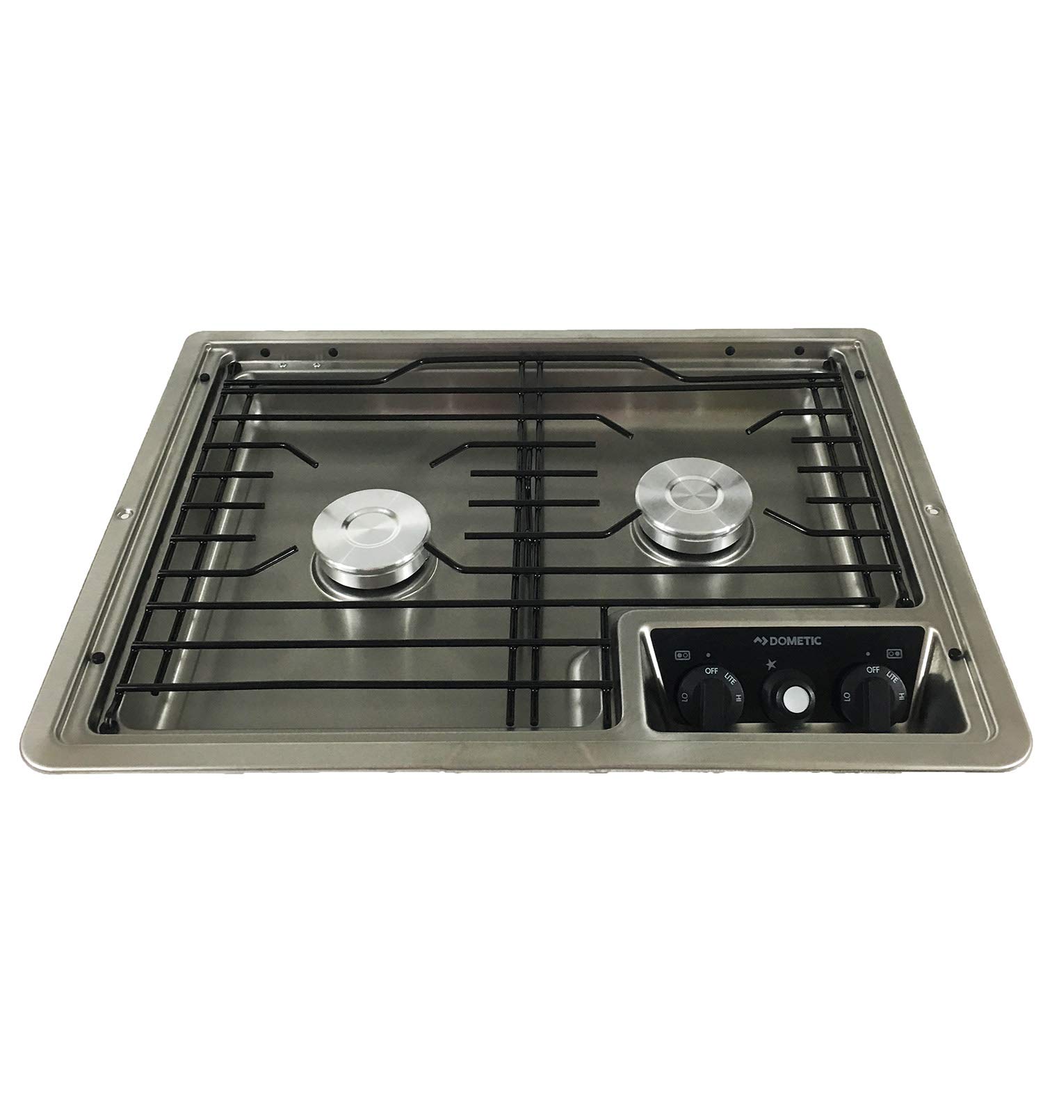 Dometic DropIn Cooktop Two Burner Cooktop Cast Iron/Flat Wire Grate
