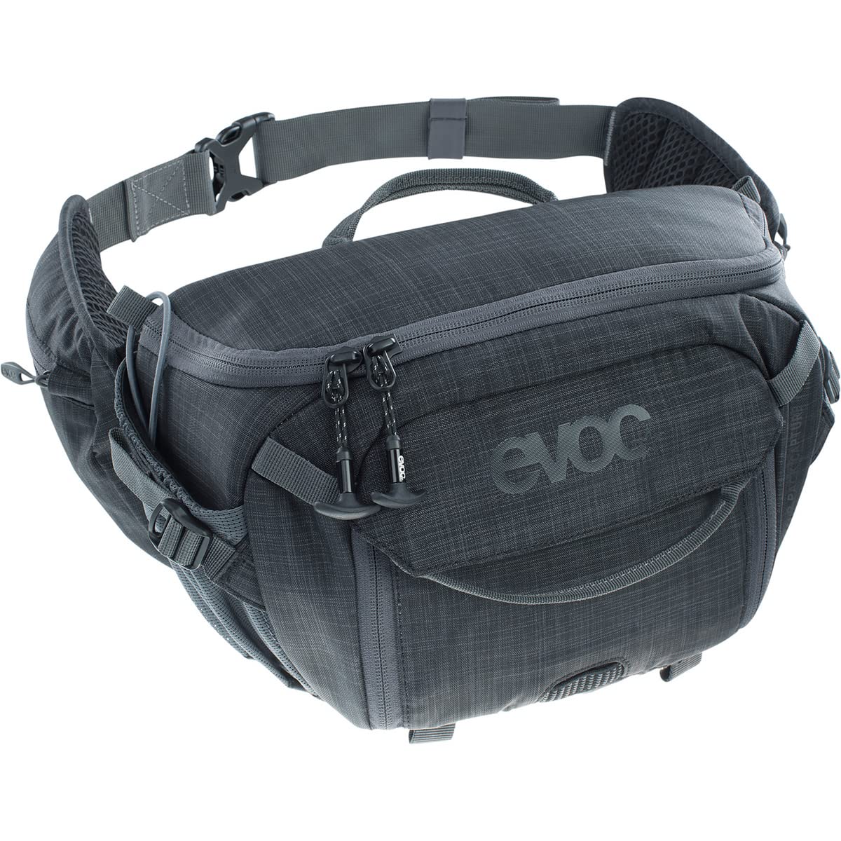 EVOC Hip Pack Capture 7 Hip Pack Photography Bag for Compact Camera (7L Capacity, Adjustable Hip Belt, Airflow Contact System, Venti Flap System, Hip Belt Pockets), Carbon Grey Mottled