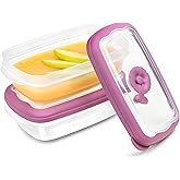 Tribello Small 8 OZ Microwave Food Storage Containers With Lids, Plastic Storage/On The Go Container, With Airtight Steam Vent Lids, Freezer/Dishwasher Safe, BPA Free, 1 Cup - 2 Pack