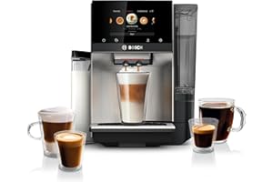 Bosch 800 Series Fully Automatic Espresso and Coffee Machine – 36 Drinks with Coffee World, Cold Brew, Double Cup, Integrated Milk Container, Smart Features, in Stainless Steel TQU60703