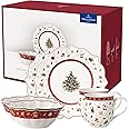 Villeroy & Boch Toy's Delight Breakfast for 2, Premium Porcelain, Red and White, Set of 6 pieces