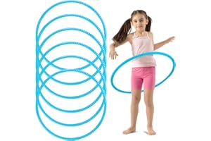 Liengoron 6PCS Toy Hoop Bundle Pack Color Toy Hoop for Kids Exercise Ring Toy Fitness Hoops Snap Together Detachable Adjustable Weight Size Plastic Hoop Exercise Hoops for Sports
