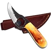 Skinning Knife,Small Hunting Fixed Blade Knife,Damascus Bone Skinning Knife, 3 Inch Blade Outdoors Camping Gear, Fixed Blade Bushcraft Knives,Knife for men