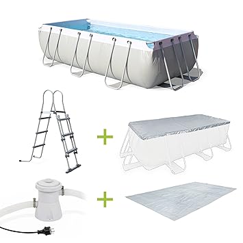 Alices Garden Kit Grande Piscine Tubulaire Topaze 8m² Grise