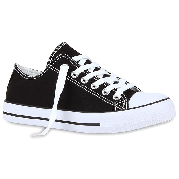 Stiefelparadies Unisex Damen Herren Sneaker Low Übergrößen Flandell