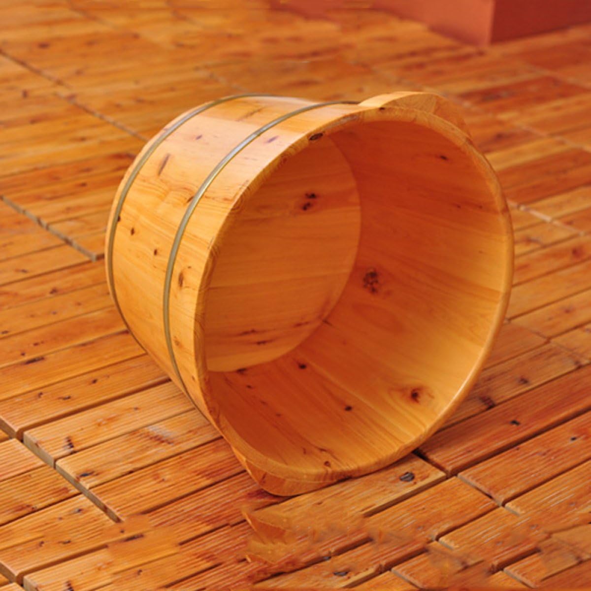 Wooden Foot Tub By FONK Solid Wood Insulation Foot Bath Health Foot Bath Foot Barrel Wooden,38cm