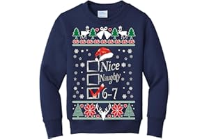 wild custom apparel 67 Ugly Christmas Sweater Nice Naughty 6 7 Meme Six Seven Youth Boys Girls Sweater Crewneck Sweatshirt