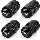 4pcs Tire Valve Stem Caps, Compatible with Corvette C1 C2 C3 C4 C5 C6 C7 C8 Racing 1LT 2LT 3LT Series Stem Cap Universal Car Air Cover Car Accessories for Cars, SUV, Truck, Motorcycles Black