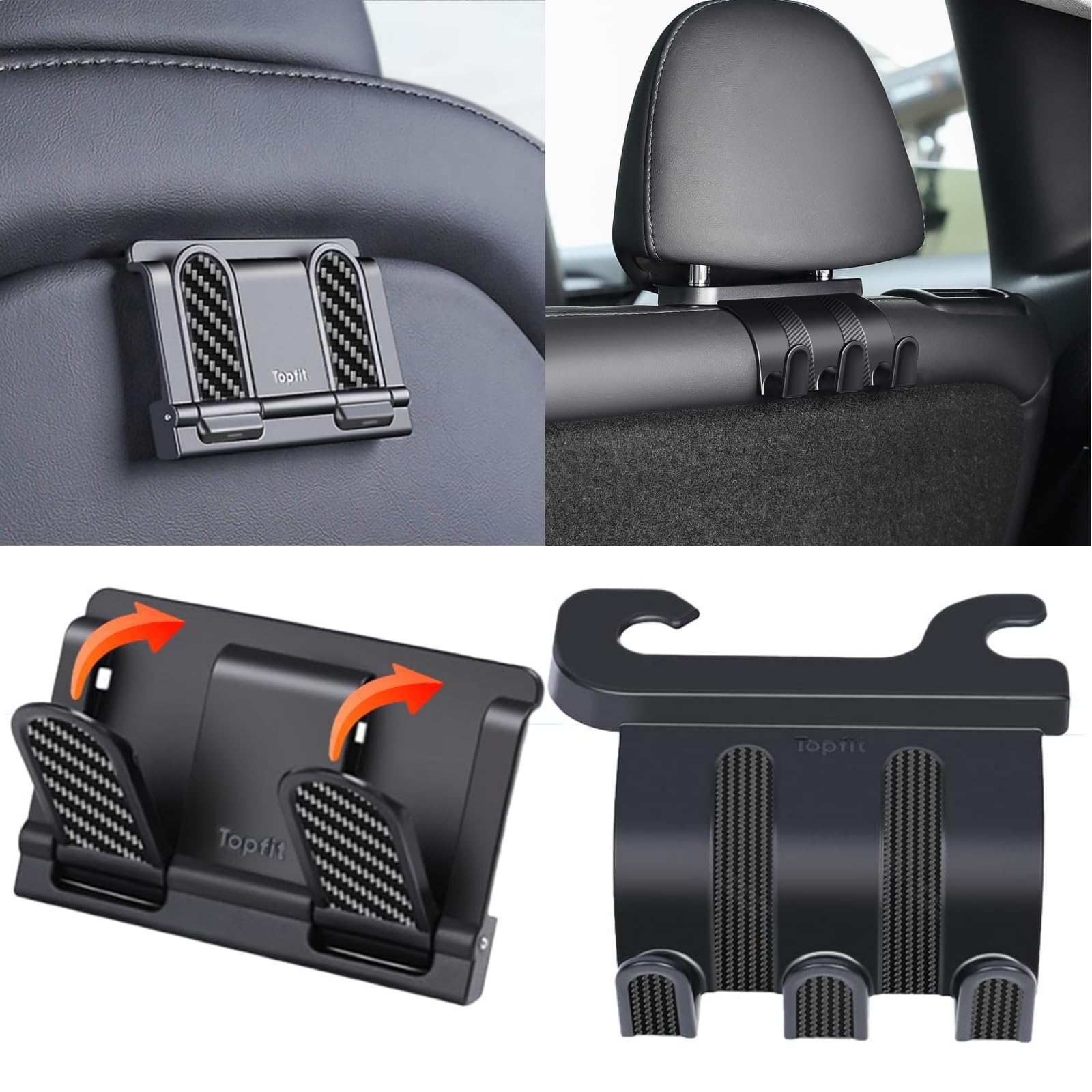 Photo 1 of 2 Pack Car Back Hooks for Tesla Model Y Accessories Seat Hooks Seat Back, Purses Hanger for Grocery, for Model Y 2021 2022 2023 2024(Hidden)