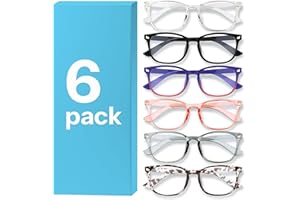 MIGSIR 6 Pack Blue Light Blocking Glasses for Women Men – Stylish Computer & Gaming Glasses, Fashion Square Frame Eyewear