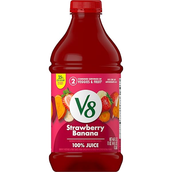 V8 STRAWBERRY BANANA 100% FRUIT AND VEGETABLE JUICE,...