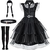 Black Dress Up Costume Set for Girls - Perfect for Birthdays, Halloween, Cosplay, and Parties 2-12 Years