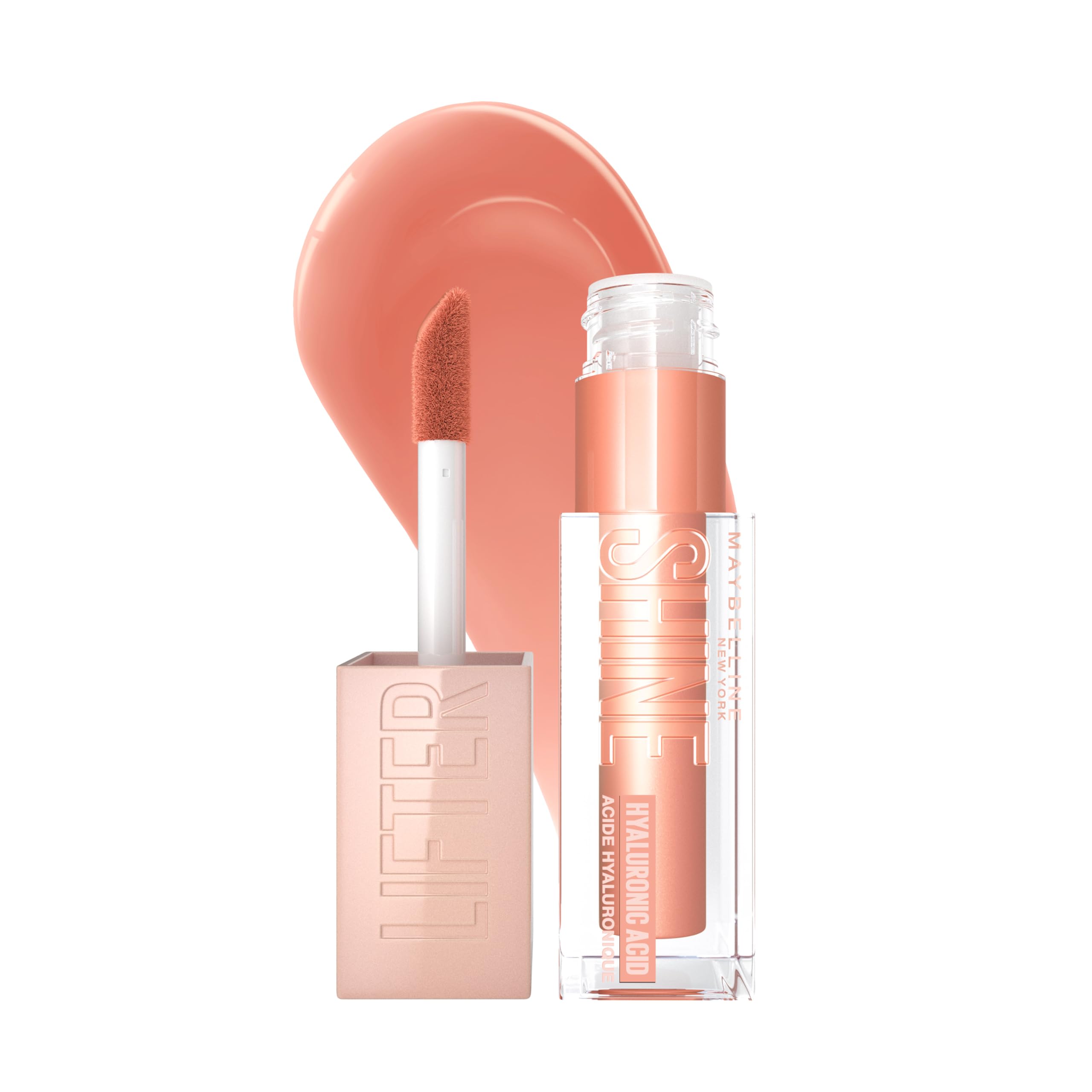 Maybelline New York Lifter Gloss, Plumping & Hydrating Lip Gloss with Hyaluronic Acid, 5.4 ml, Shade: 007, Amber