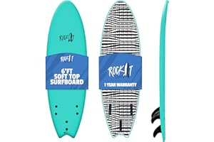 ROCK IT Rock-It 6' Albert Performance Fish Soft Top Surfboard Surf Board, Foam Surfboard, Kids Surfboard, Adult Surfboard, Tabla De Surf, Beginner Surfboard