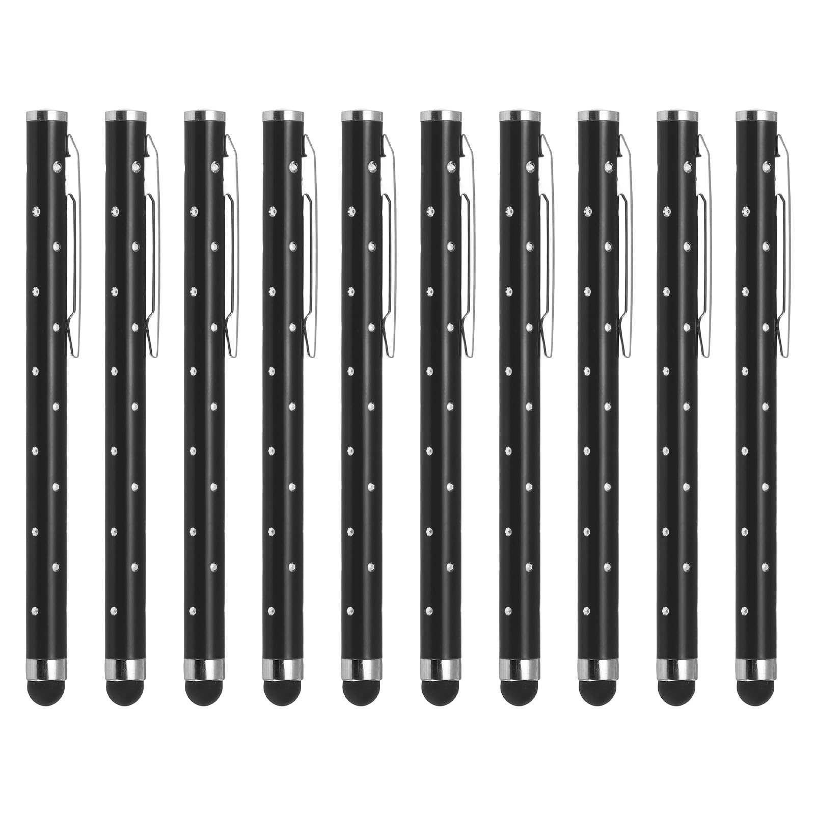 uxcell 10pcs Glitter Rhinestone Stylus Pens for Touch Screens Universal Metal Capacitive Pen for Phone All Capacitive Touch Screen Device, Black