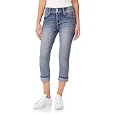 WallFlower Women's Flirty Curvy Crop Jeans High Rise Insta Stretch Denim 23.5-Inch Inseam, Sizes 0 - 24