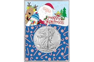 SMYRNACOIN 2026 U.S. Silver Eagle 1 oz Brilliant Uncirculated in Christmas Santa Gift Holder Dollar Uncirculated US Mint