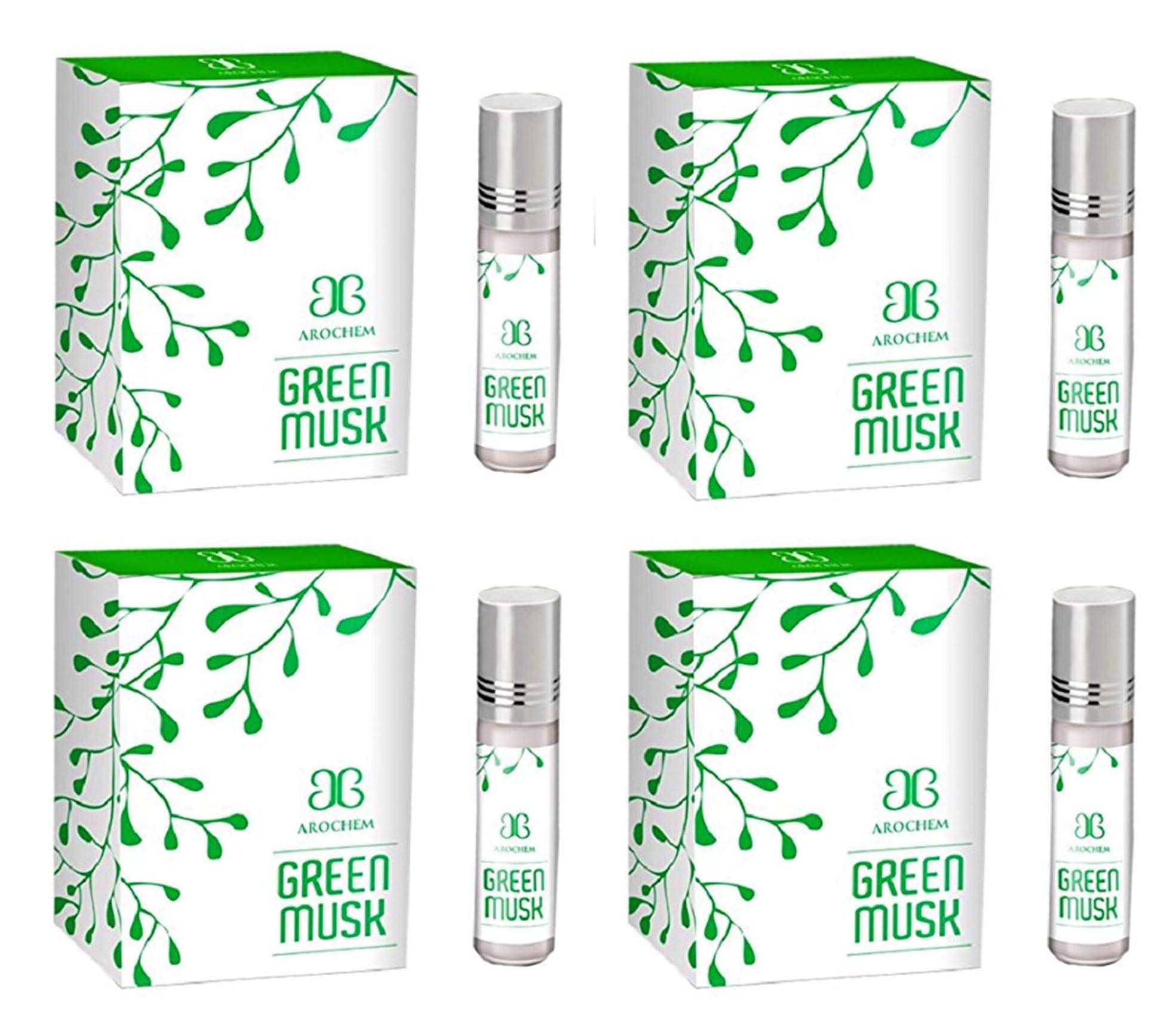 Arochem GREEN MUSK Herbal Attar (Pack of 4) 6 Ml