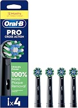 Oral-B Pro Cross Action Replacement Toothbrush Heads 4 Pack Black