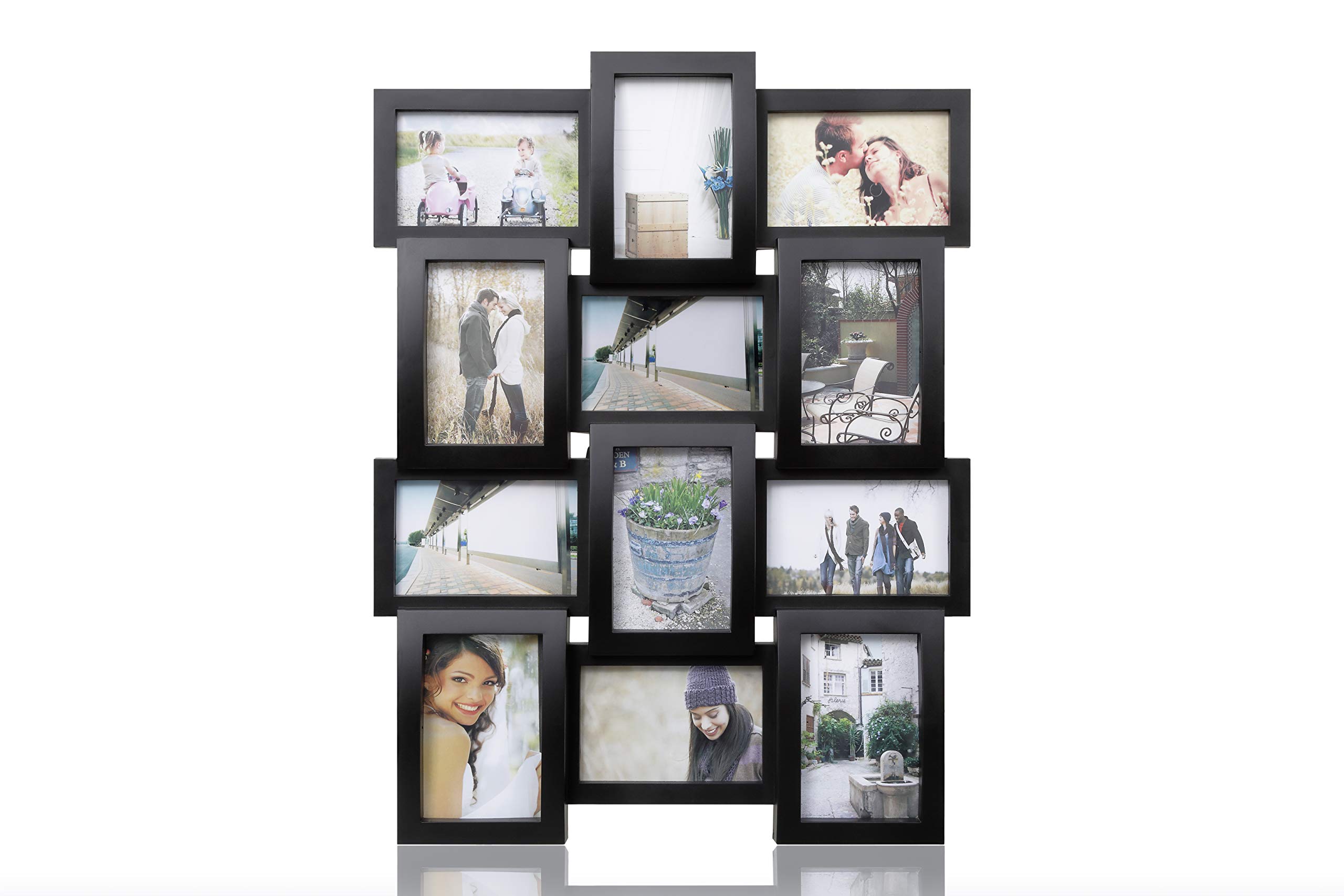 ARPAN Multi Apperture Picture/Photo Frame, Holds 12 x 6''X4'' Photos (Black)