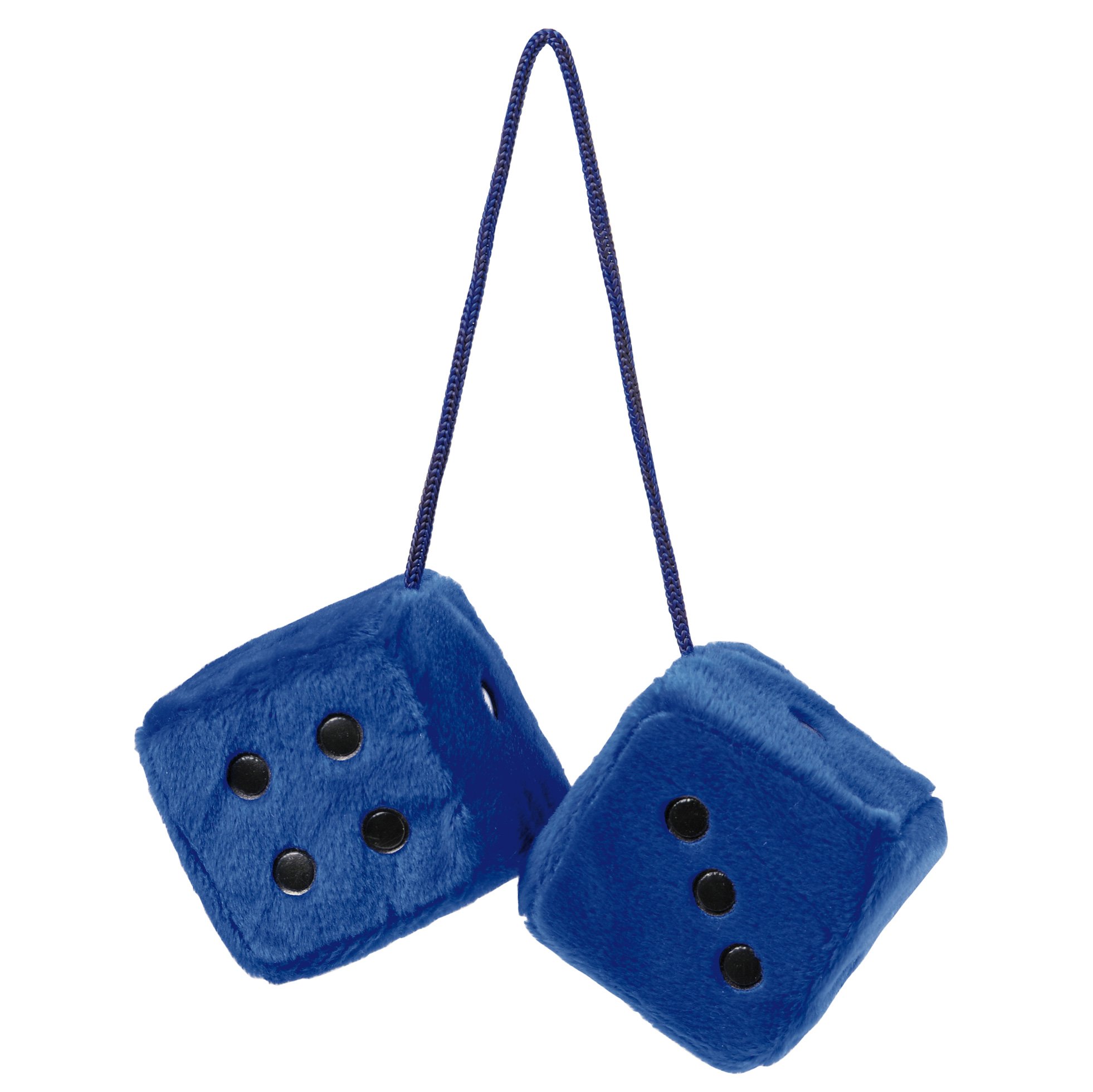Sumex Branded Home & Car Mirrior Hanging Fluffy Furry Dice (Blue with Black Spots)