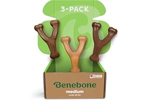 Benebone Medium 3-Pack, Wishbone Durable Dog Chew Toy for Aggressive Chewers, Real Bacon, Chicken, Peanut Butter, Made in USA, Variety Pack