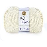 Lion Brand Yarn Basic Stitch Anti-Pilling Knitting Yarn, Yarn for Crocheting, Ecru, 185 yards (Pack of 1)