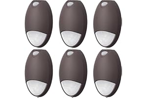 LED FLYING DIRECT LED Emergency Wall Pack Light with Battery Backup and Photocell, Self Test Diagnostics Commercial Outdoor Aluminum Wall Pack Emergency Light, 12W 120-277V AC, IP65 Waterproof UL Listed (6-Pack)
