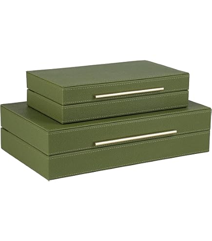 Amazon.com: ZIKOUL Green Shagreen box Set of 2 Faux Leather