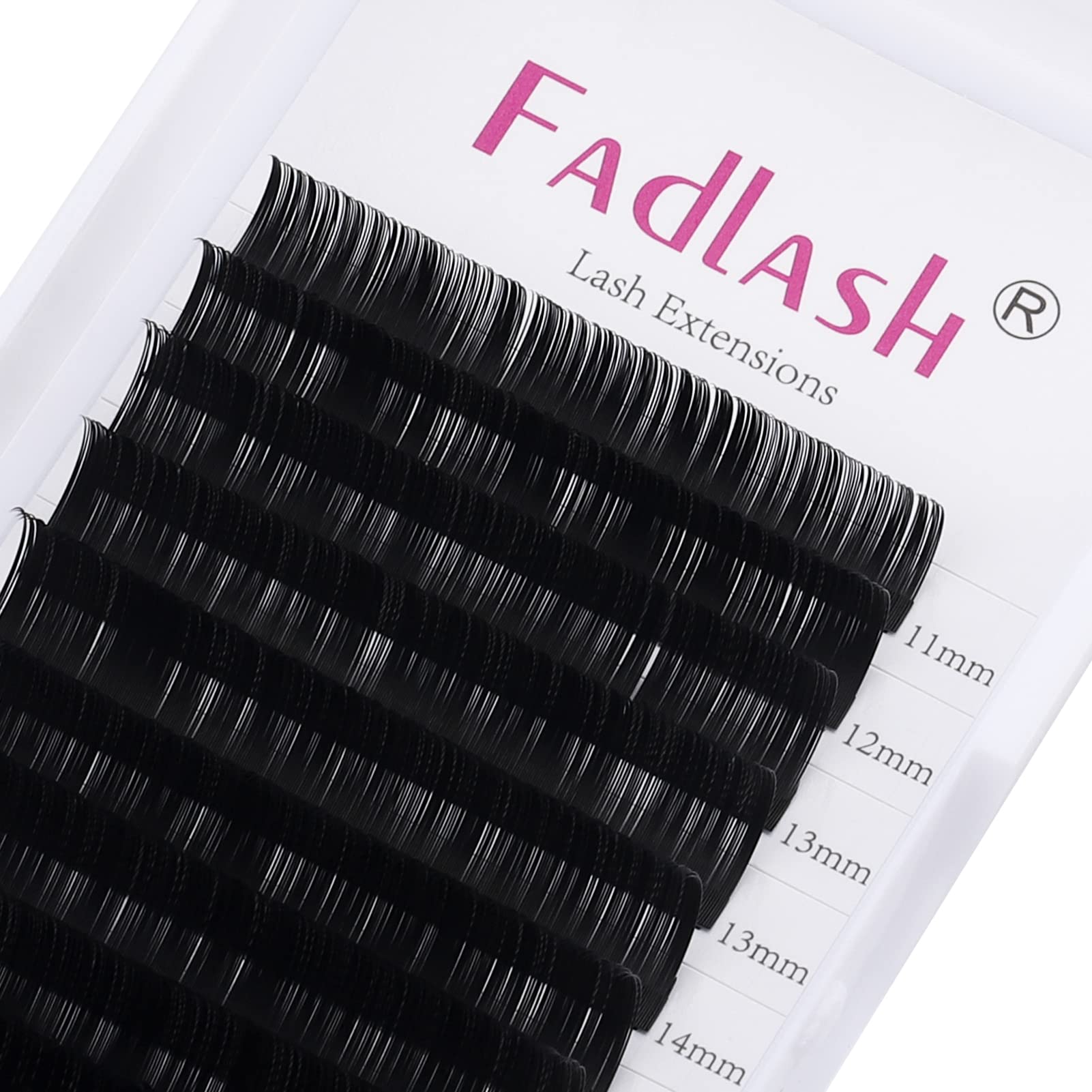 FADLASH Individual Classic 1:1 Eyelash Extension 0.20mm D Curl 11-19mm Mixed Tray Matte Black Professional Classic Individual Lashes — image 1