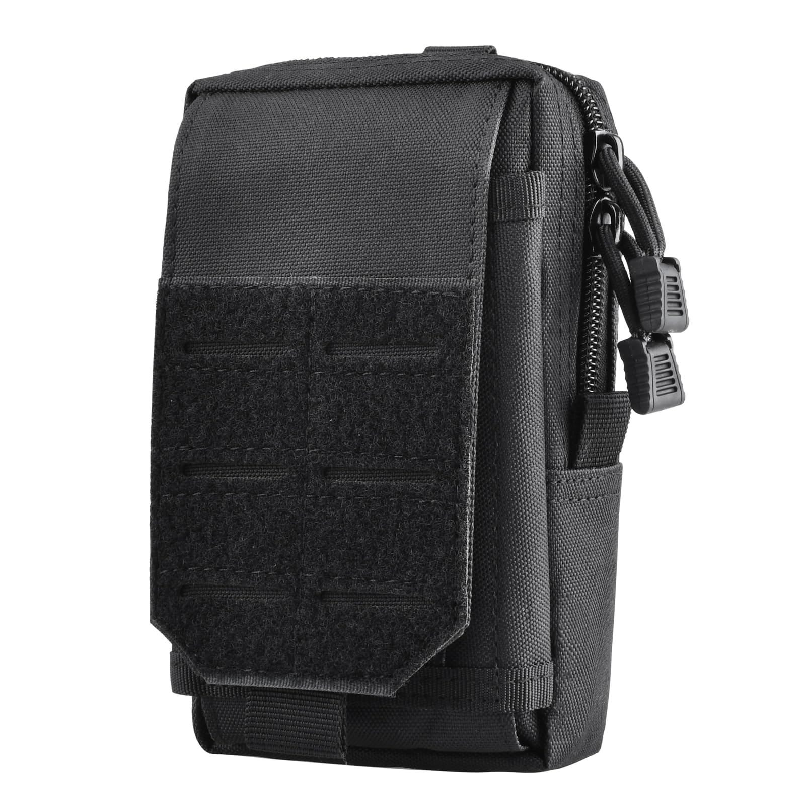 Azarxis Tactical Molle Pouch, Mobile Phone Belt Holster Smartphone Holder Utility EDC Waist Pack Gadget Tool Organizer IFAK Bag (Black)