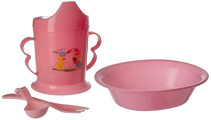 CLUB LANE(TM) Unbreakable 4 pcs Baby Set - Pink