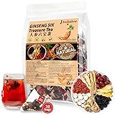 Kidney Tea Formula Ginseng Six Treasure Tea - Pure Natural Chinese Traditional Herbal Ginseng Six Treasure Kidney Detoxification Purification Tea Bag, Contains 7 Precious ingredient Formulas （30 bags/1 Pack)